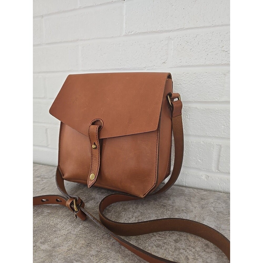 Madewell Brisbane Brown Tan Leather Crossbody Shoulder Bag Purse - Picture 2 of 14
